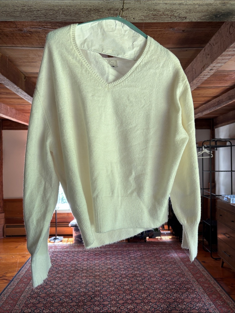 a new day Soft V-Neck Sweater in Light Cream